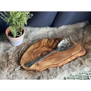 Serving Salad Fork F b Rogers Silverplate Newport shell Italy‎ fruit spork